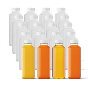Smart Solutions BPA-Free Plastic Juice Bottles with Caps – 12oz 20 Pack – Reusable Clear Beverage Containers for Drinks, Smoothies and Juicing