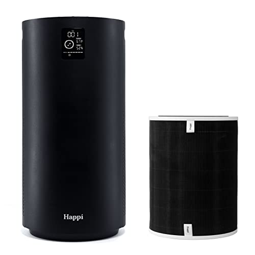 Our Happi Air Purifier for Larger Rooms, HEPA H13 Filter 5 Layers w/ Active Carbon and UV, Captures 99.98% of Airborne Toxins, Air Quality Index Display- Auto Self Cleaning, Sleep Mode, 5 Speeds, Whisper Quiet, Black | The Storepaperoomates Retail Market - Fast Affordable Shopping