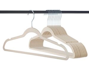Home-it Premium Velvet Heavy duty-50 Pack – Non Slip Ivory Suit Clothes Hanger – Hook Swivel 360 – Ultra Thin