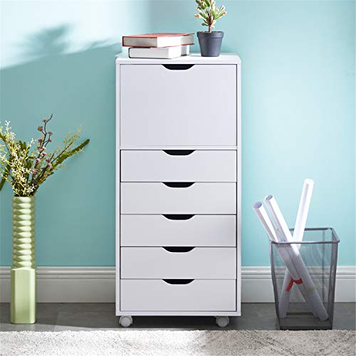 Naomi Home Carly 6-Drawer Office Storage File Cabinet on Wheels, Mobile Under Desk Filing Drawer Unit, Craft Storage Organization for Home, Office – White | The Storepaperoomates Retail Market - Fast Affordable Shopping