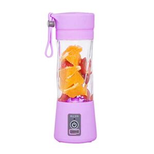 Personal Size Blenders Portable Smoothies and Shakes, Handheld Fruit Mixer Machine 380ml USB Rchargeable Juicer Cup, Ice Blender Mixer Home/Office/Sports/Travel/Outdoors – Purple