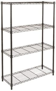 Amazon Basics 4-Shelf Adjustable, Heavy Duty Storage Shelving Unit (350 lbs loading capacity per shelf), Steel Organizer Wire Rack, Black (36L x 14W x 54H)