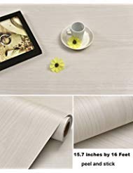 GLOW4U Self Adhesive Light Oak Wood Grain Contact Paper Shelf Drawer Liner for Kitchen Cabinets Shelves Drawer Cupboards Table Arts and Crafts Decal 15.7×197 Inches