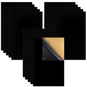 15PCS Black Velvet Fabric Sticky Back Adhesive Back Sheets, Self Adhesive Velvet Fabric for Jewelry Drawer Craft Fabric and Craft Making