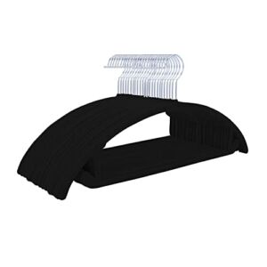 MIZGI Premium Velvet Hangers (Pack of 50) Heavyduty- Non Slip No Shoulder Bump Suit Hangers – Chrome Hooks,Space Saving Clothes Hangers,Rounded Hangers for Coat,Sweater,Jackets,Pants