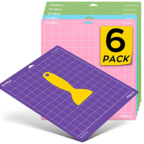 HTVRONT Cutting Mat for Cricut, 6 Pack Cutting Mat 12×12(StandardGrip, LightGrip, StrongGrip, FabricGrip)for Cricut Explore Air 2/Air/One, Variety Adhesive Sticky Cutting Mats Accessories for Cricut | The Storepaperoomates Retail Market - Fast Affordable Shopping