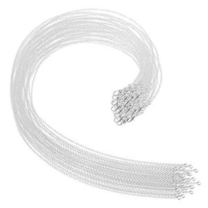 30 Pack Necklace Chains Bulk for Jewelry Making, Selizo Bulk Necklace Chains Silver Plated Cable Chains for Jewelry Making, 1.2 mm (18 Inches)