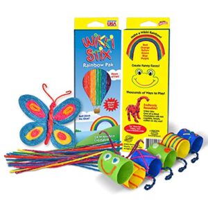 Wikki Stix Rainbow Pak Offers 24 8-inch Wikki Stix in The Colors of The Rainbow for Kids’ Arts & Crafts. Made in USA