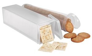 Airtight Cracker Sleeve Storage Containers – Stay Fresh Cracker Keeper, Cookie Holder – Square Plastic Canister for Saltine Crackers, Kitchen Pantry Staples
