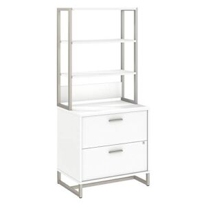 Bush Business Furniture Office by Kathy Ireland Method Lateral File Cabinet with Hutch, White