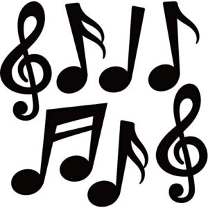 40 Pieces Music Notes Cutouts Music Party Decorations Musical Notes Silhouette for Music Concert 50’s Theme Party Birthday Party Baby Shower School Bulletin Board Craft Home Wall Decor