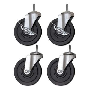 Alera SW690004 Optional Casters for Wire Shelving – Gray/Black (4/Set)
