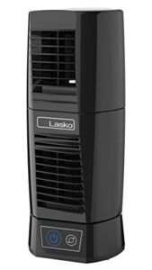 JAROFUREL Lasko T13310 Personal Oscillating Table Tower Fan – Small, Quiet, Portable, Electric Plug-In, Mini Desktop Fans for Staying Cool at Home and Office, Day and Night,Black