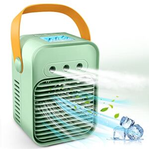 Bestooth Portable Air Conditioner, Evaporative Air Cooler Fan with 3 Wind Speeds and 3 Sprays, Camping AC Unit, Small Portable Air Conditioner for Small Room, Car