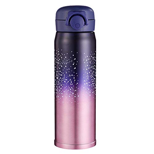 Water Bottle Thermoses Starry Sky, Thermal Vacuum Cups for Hot and Cold Drinks, BPA Free Stainless Steel Insulated Leak-proof Flask for Boys and Girls School Kids Indoor Outdoor Sports(17 oz Pink) | The Storepaperoomates Retail Market - Fast Affordable Shopping