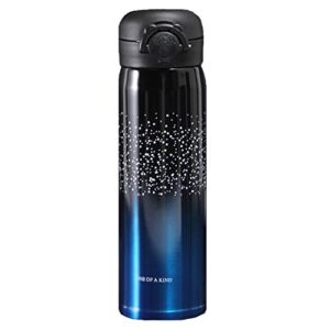 Water Bottle Thermoses Starry Sky, Thermal Vacuum Cups for Hot and Cold Drinks, BPA Free Stainless Steel Insulated Leak-proof Flask for Boys and Girls School Kids Indoor Outdoor Sports(17 oz Blue)