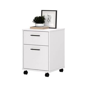Bush Furniture Key West 2 Drawer Mobile File Cabinet, Pure White Oak