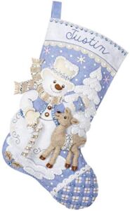 Bucilla 89245E Felt Applique Christmas Stocking Kit, Snowman’s Winter, 18″