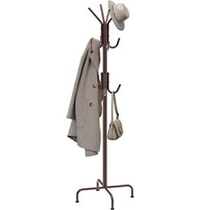 Simple Houseware Standing Coat and Hat Hanger Organizer Rack, Bronze