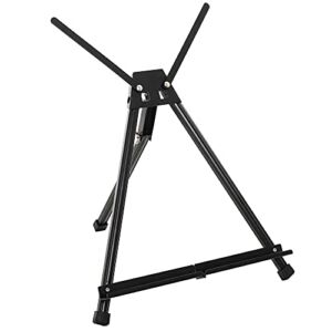 U.S. Art Supply 15″ to 21″ High Adjustable Black Aluminum Tabletop Display Easel with Extension Arm Wings – Portable Artist Tripod Folding Frame Stand – Holds Canvas, Paintings, Books, Photos, Signs