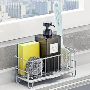 Kitchen Countertop Sponge Holder, SUS 304 Stainless Steel Dish SoapOrganizer, Basket for Cleaning and Scrub Tool, Kitchen Sink Brush Caddy Holder