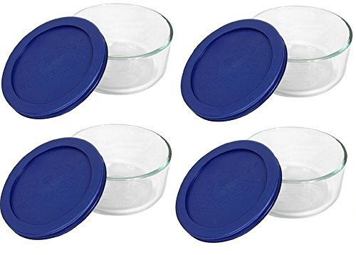 Pyrex Blue Storage 2 Cup Round Dish, Clear Lid, Pack of 4 Containers | The Storepaperoomates Retail Market - Fast Affordable Shopping