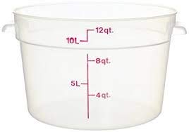 Cambro Camware Bundle 6 &12 Quart Translucent Round Food Storage Containers with Lids and Free Scraper