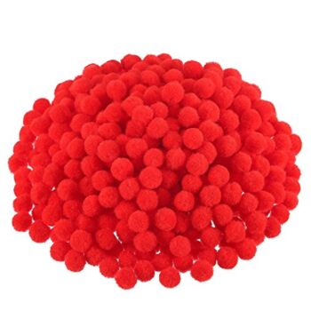 Blulu Pompoms for Craft Making and Hobby Supplies, 500 Pieces, 1.2 cm/ 0.5 Inch (Red) | The Storepaperoomates Retail Market - Fast Affordable Shopping