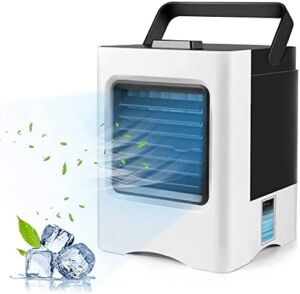 Portable Air Conditioner, Rechargeable Quiet USB Evaporative Mini Air Conditioner Fan with 3 Speeds, Air Cooler for Room/Bedroom/Office/Dorm/Camping