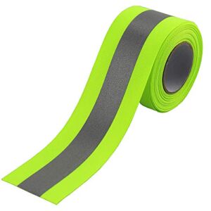 JINBING Silver Sew On Reflective Tape for Chothing Safety Fabric Webbing Trim Strip Green 2″ x 16ft