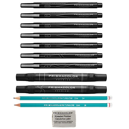 Prismacolor 2023754 Premier Advanced Hand Lettering Set with Illustration Markers, Art Markers, Pencils, Eraser and Tips Pamphlet, 13 Count , Black | The Storepaperoomates Retail Market - Fast Affordable Shopping