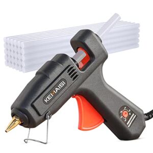 KEMAISI Hot Glue Gun, 100W Full Size Hot Glue Gun kit with 30pcs Premium Hot Glue Sticks, Temperature Adjustable Heavy Duty Hot Glue Gun, Best Large Glue Gun for Crafts