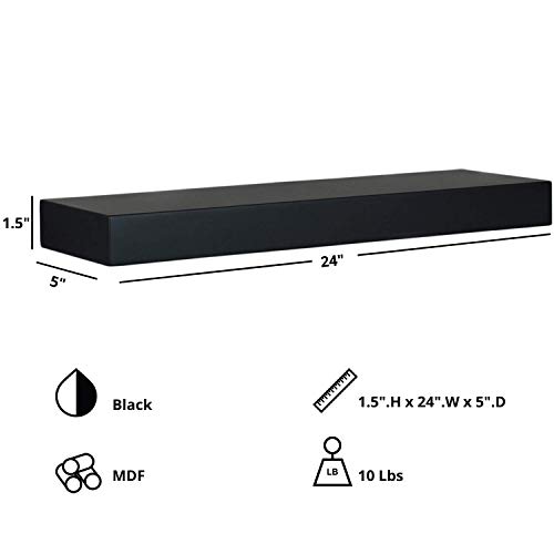 kieragrace – FN00291-4INT Modern Floating-Shelves, 24-Inch, Black | The Storepaperoomates Retail Market - Fast Affordable Shopping