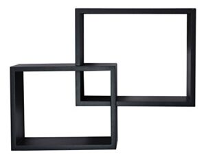 kieragrace Link Overlapping Wall Shelves – 10″ x 13″, Black