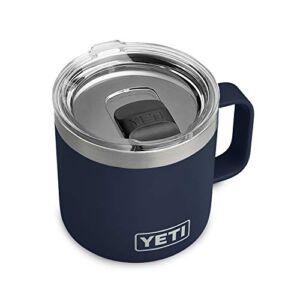 YETI Rambler 14 oz Mug, Vacuum Insulated, Stainless Steel with MagSlider Lid, Navy