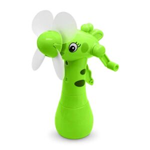Portable Mini Misting Fan,Lowki personal manual Fan with Soft Plastic Desk Fan for Kids in Office, Home Travelling Hiking(Green)