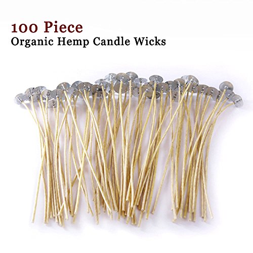 EricX Light Organic Hemp Candle Wicks, 100 Piece 8″ Pre-Waxed by 100% Beeswax & Tabbed, for Candle Making | The Storepaperoomates Retail Market - Fast Affordable Shopping