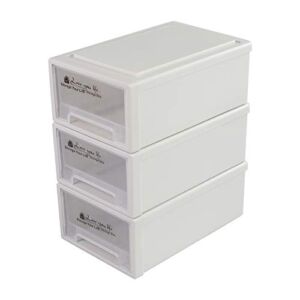 Easymanie 6 Quart Plastic Storage Drawers, Stackable Desktop Organizer, 3 Packs