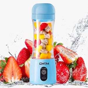 Portable Blender, Personal Size Blender for Smoothies and Shakes, Mini Blender Portable 2000mAh USB Rechargeable with Six Blades, Electric Blender Sports,Travel,Gym (Blue)
