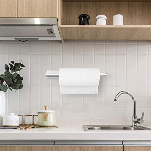 Under Cabinet Paper Towel Holder – Self Adhesive or Drilling, SUS304 Stainless Steel Wall Mount Silver Towel Paper Holder for Kitchen, Pantry, Sink, Bathroom | The Storepaperoomates Retail Market - Fast Affordable Shopping