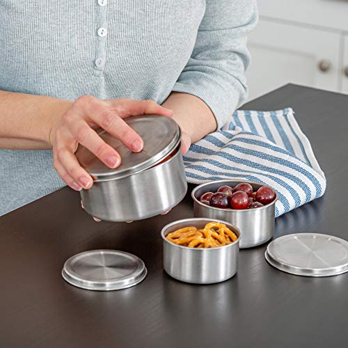WeeSprout 18/8 Stainless Steel Food Storage Containers with S.S. Lids – Set of 3 Food Storage Containers (150 ml, 200 ml, 400 ml), Durable, Store Snacks, Lunches, Leftovers | The Storepaperoomates Retail Market - Fast Affordable Shopping