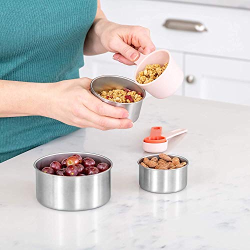 WeeSprout 18/8 Stainless Steel Food Storage Containers with S.S. Lids – Set of 3 Food Storage Containers (150 ml, 200 ml, 400 ml), Durable, Store Snacks, Lunches, Leftovers | The Storepaperoomates Retail Market - Fast Affordable Shopping