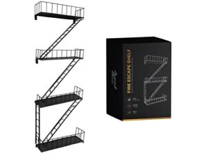 Beyond Basic Fire Escape Shelf – Versatile New York Inspired Hanging Wall Shelves Make a Great Action Figure Shelf or Planter Shelf – Prepare to Receive Compliments for This Modern Floating Wall Shelf