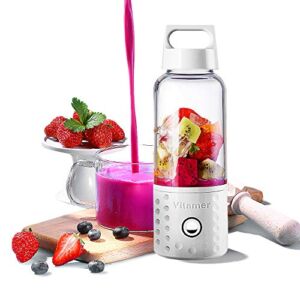 Personal Smoothie Blender, Kacsoo J610 Detachable Portable Blender Fruit Mixer, High Speed Single Serve Juicer Cup, with Lightweight USB Rechargeable Travel Blender for Shakes and Smoothies(White)