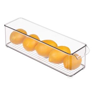 iDesign Kitchen Binz BPA-Free Plastic Deep Stackable Organizer with Handles – 14.5″ x 4″ x 4″, Clear