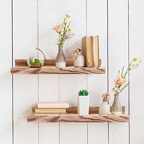 Picture Ledge Shelf – Set of 2 Wooden Floating Photo Ledge – 16 Inches Long with Shelf Rail – Mounting Hardware & Level Included – Enhance Decor & Storage with Wall Shelves for a Space Saving Solution | The Storepaperoomates Retail Market - Fast Affordable Shopping