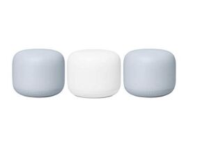 Google Nest WiFi Router 3 Pack Mist (One Router & Two Extenders) 2nd Generation 4×4 AC2200 Mesh Wi-Fi Routers with 6600 Sq Ft Coverage (Renewed)