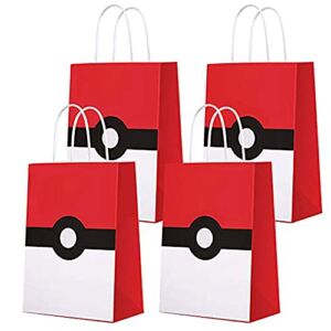 16 PCS Game Theme Birthday Party Paper Gift Bags for Pocket monster Party Supplies Birthday Party Decorations Favor Goody Bags for Game Kids Adults Birthday Party Decor