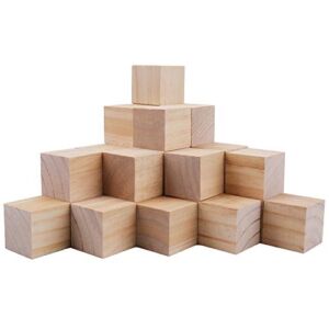 Tosnail 30 Pack 2 Inches Unfinished Wooden Cubes Wooden Blocks – Great for Crafts Making
