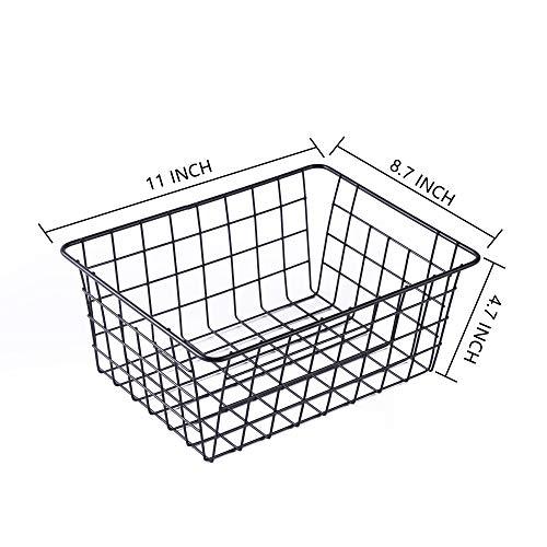 Wire Baskets for Organizing Household Pantry Baskets 4 Pack Pantry Baskets For Storage Metal Baskets for Pantry Storage Wire Baskets For Storage Pantry Wire Storage Baskets Black Metal Storage Bins | The Storepaperoomates Retail Market - Fast Affordable Shopping